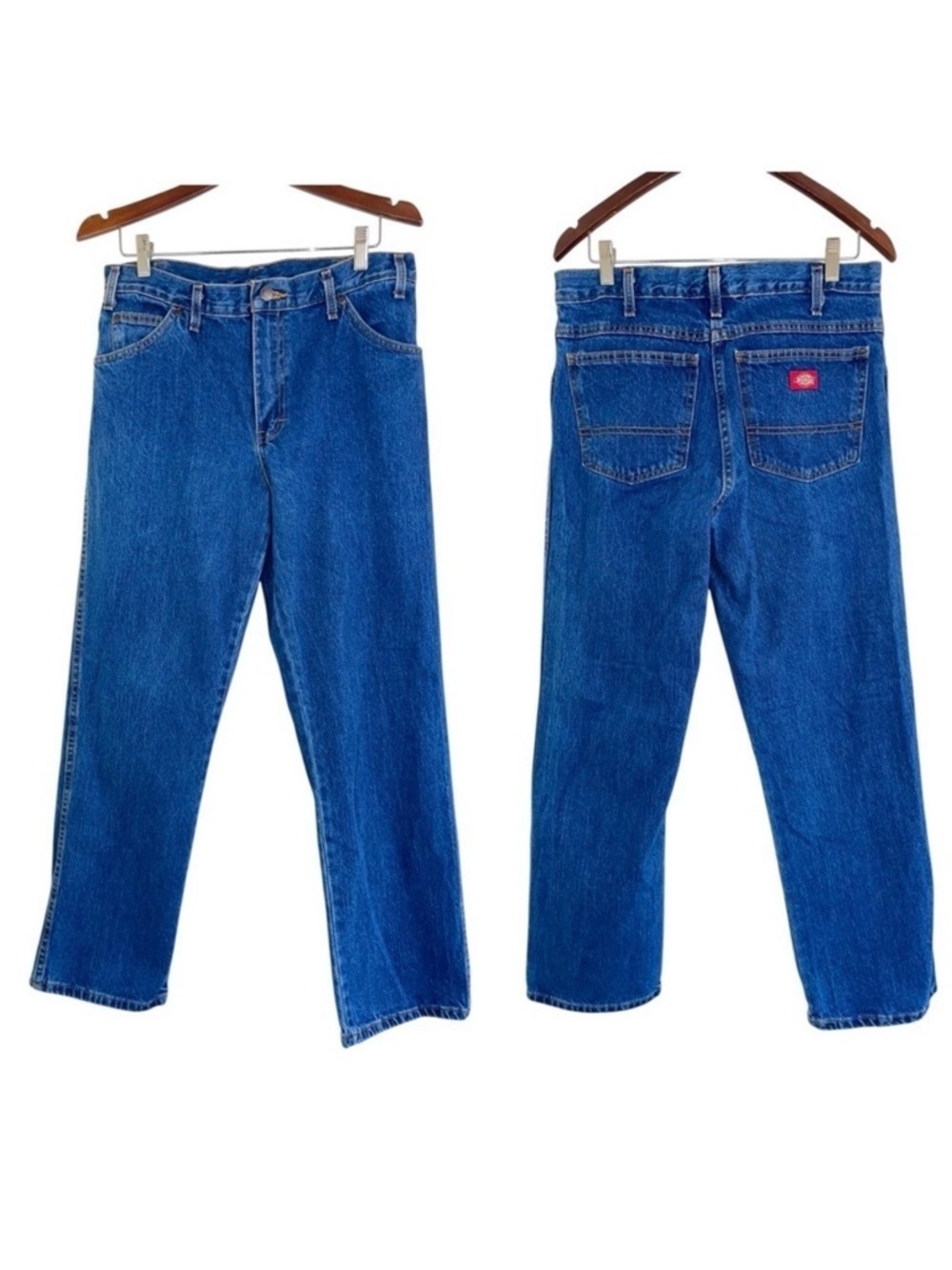 Dickies vintage relaxed jeans dark wash cotton workwear denim blue men 31 unisex